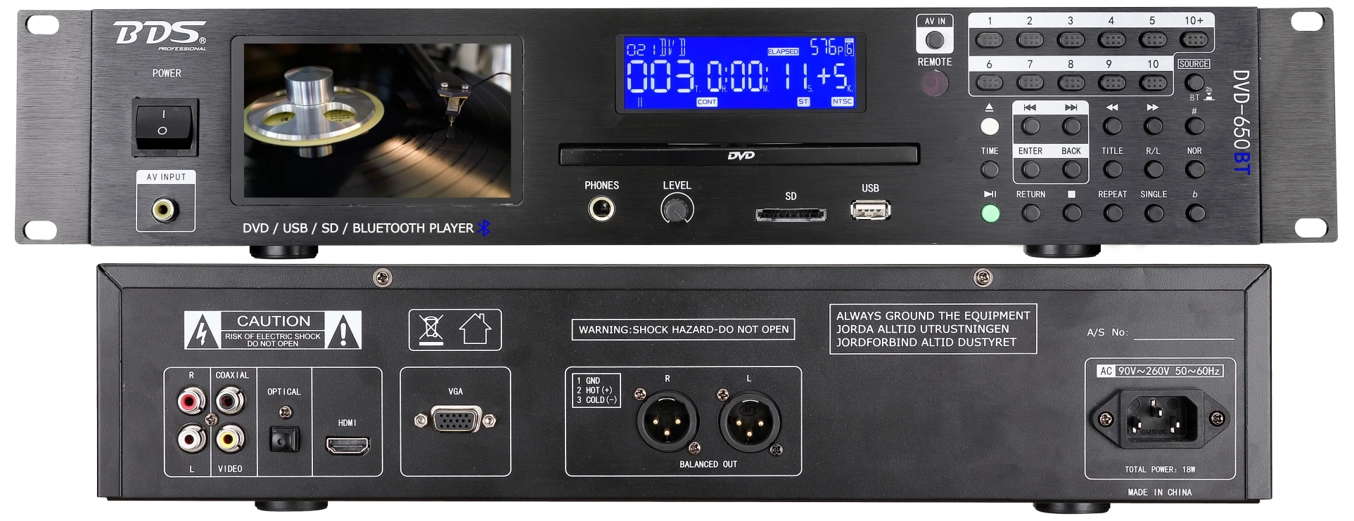 

2024 new DVD-550 MK3 DVD-650BT rack-mounted single DVD player audio power amplifier rack-mounted