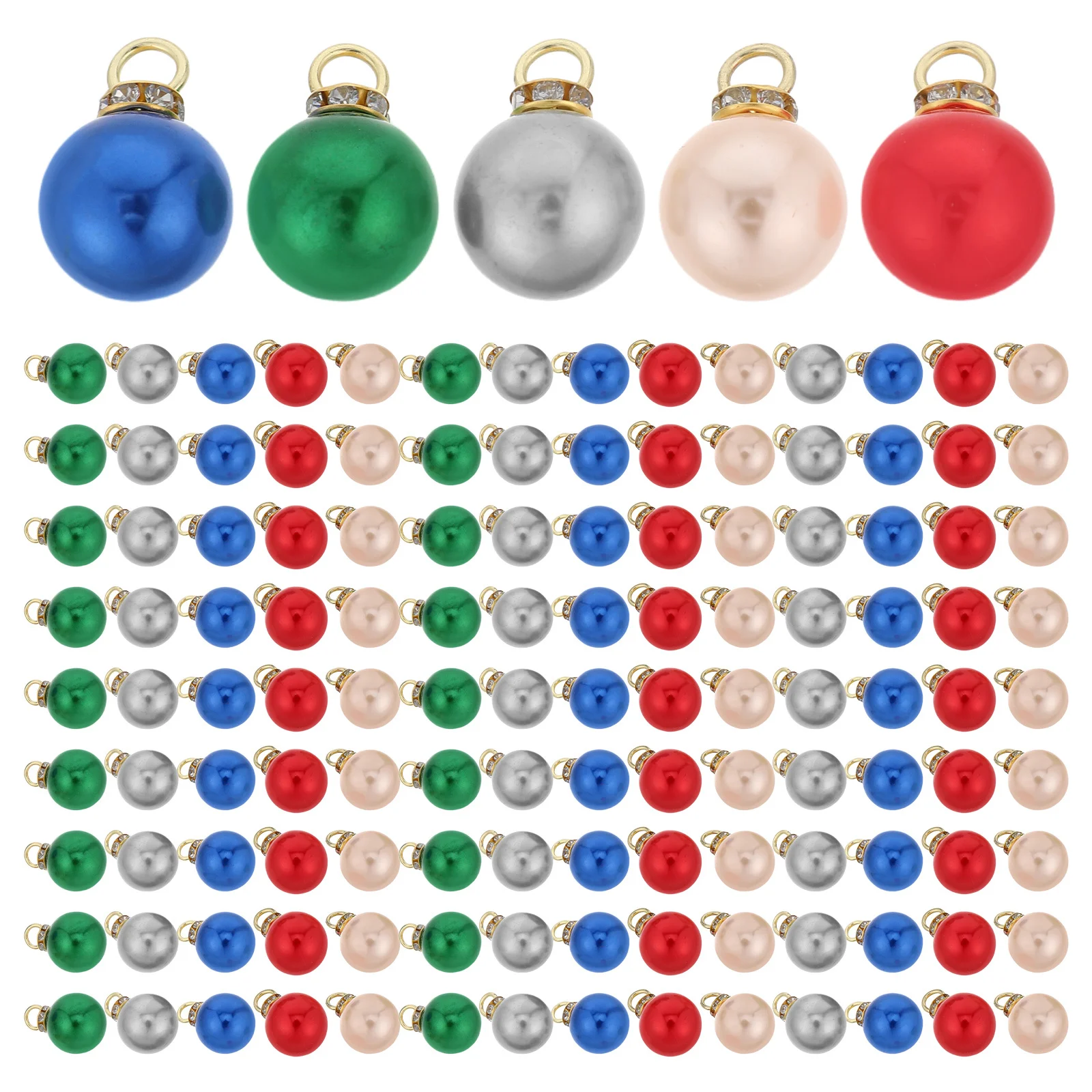 

250Pcs Mini Christmas Ball Pendants 16Mm Round Light Beads Multicolour Festive Hanging Ornaments for Tree DIY Craft Party