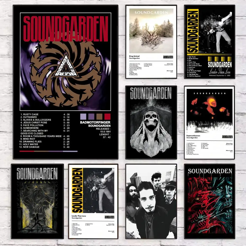 

Band S-Soundgarden Rock Poster Wall Art Sticky for Living Room Bedroom Office Hallway Bar Home Decor Gift Idea