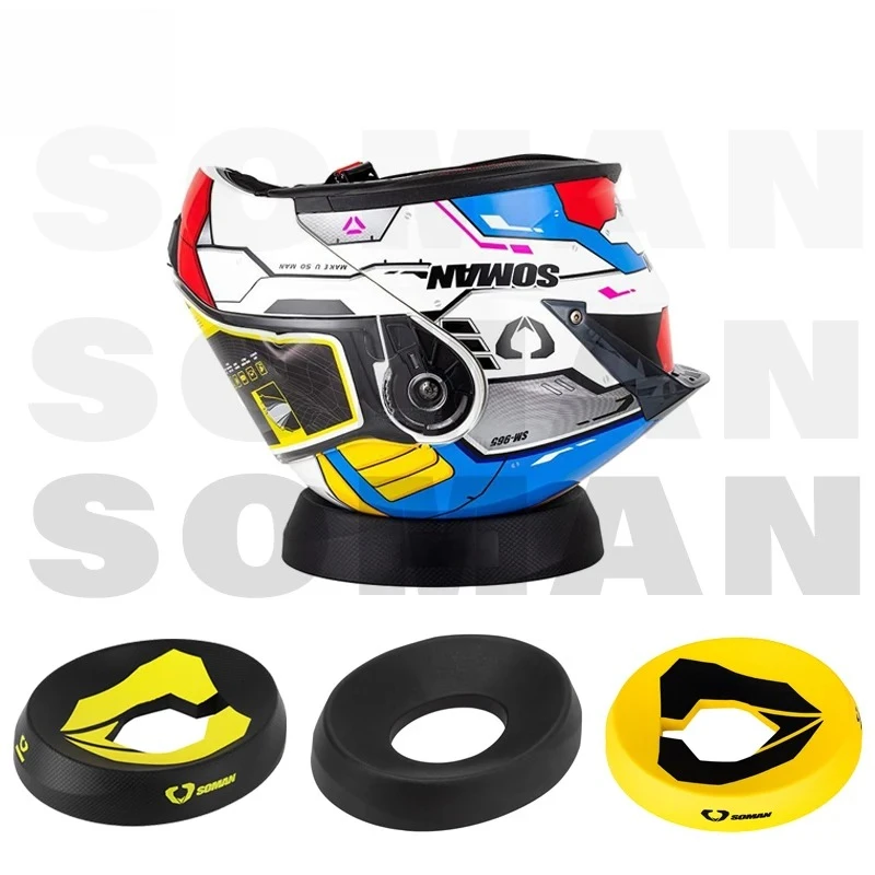

Motorcycle Helmet Stands Round Helmet Donut Ring Service Pad Portable for Clean Visor Remove Pads and Non-slip Mat