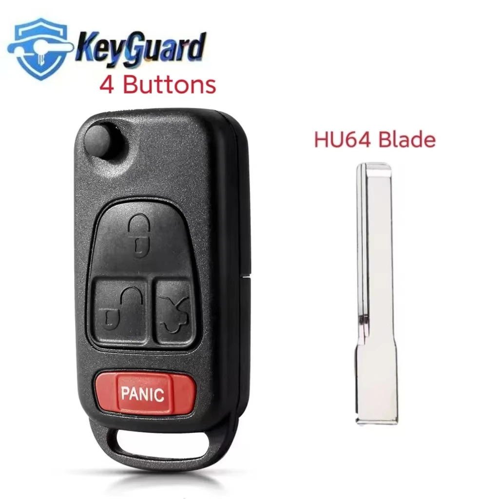 メルセデス・ベンツ SLK E113 A C E S W168 W124 W202 W203用キーガード1/2/3/4ボタンフリップ折りたたみ式カーリモートキーシェル、オートキーケース