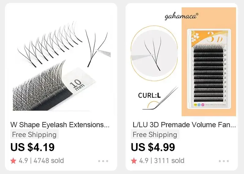 GAHAMACA Classic Individual Eyelash C/CC/D Curl Premade Classic Lashes Extensions Natural Soft Faux Cils Professional Cosmetics
