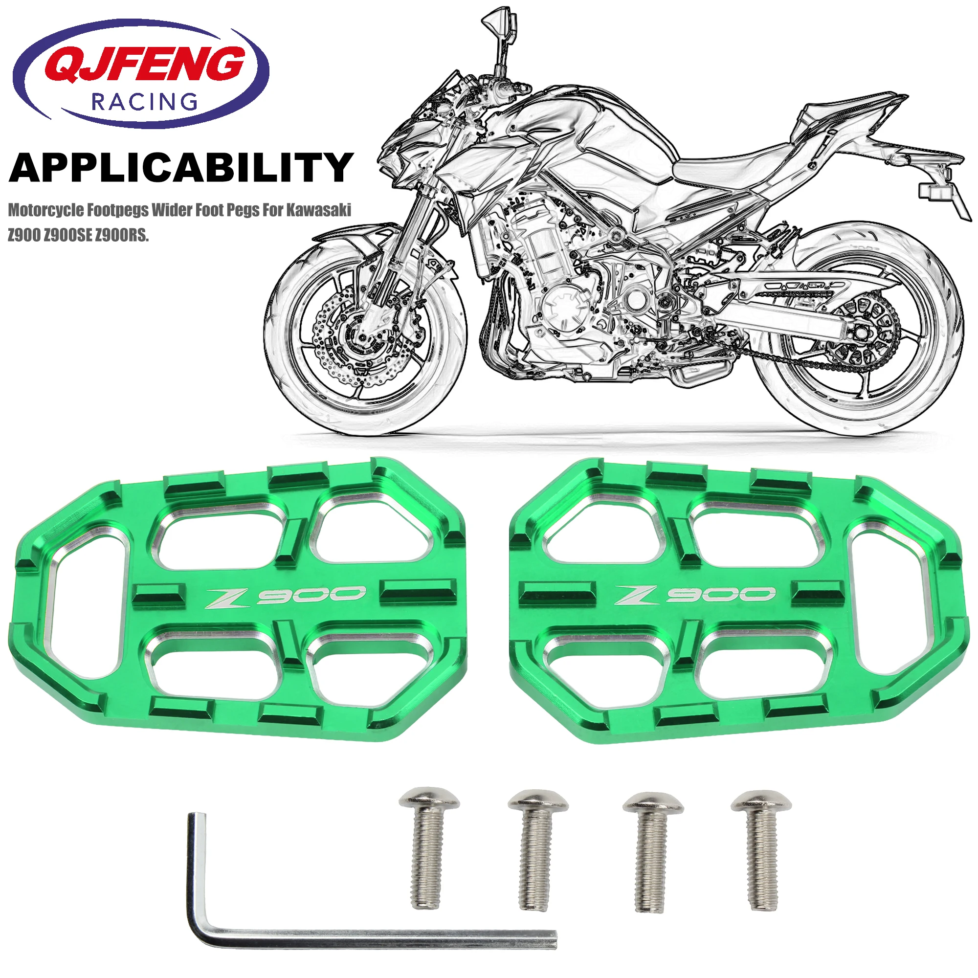 

For Kawasaki Z900 Z900SE Z900RS Motorcycle Enlarge Foot Pedal Footrest Footpeg Motocross Dirtbike Footpeg Accessories Enduro