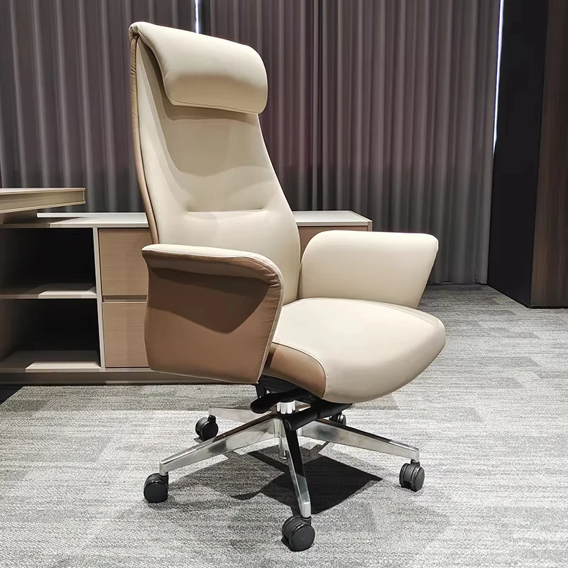 Modern high-back office swivel chair, adjustable manager chair, polyurethane leather office chair