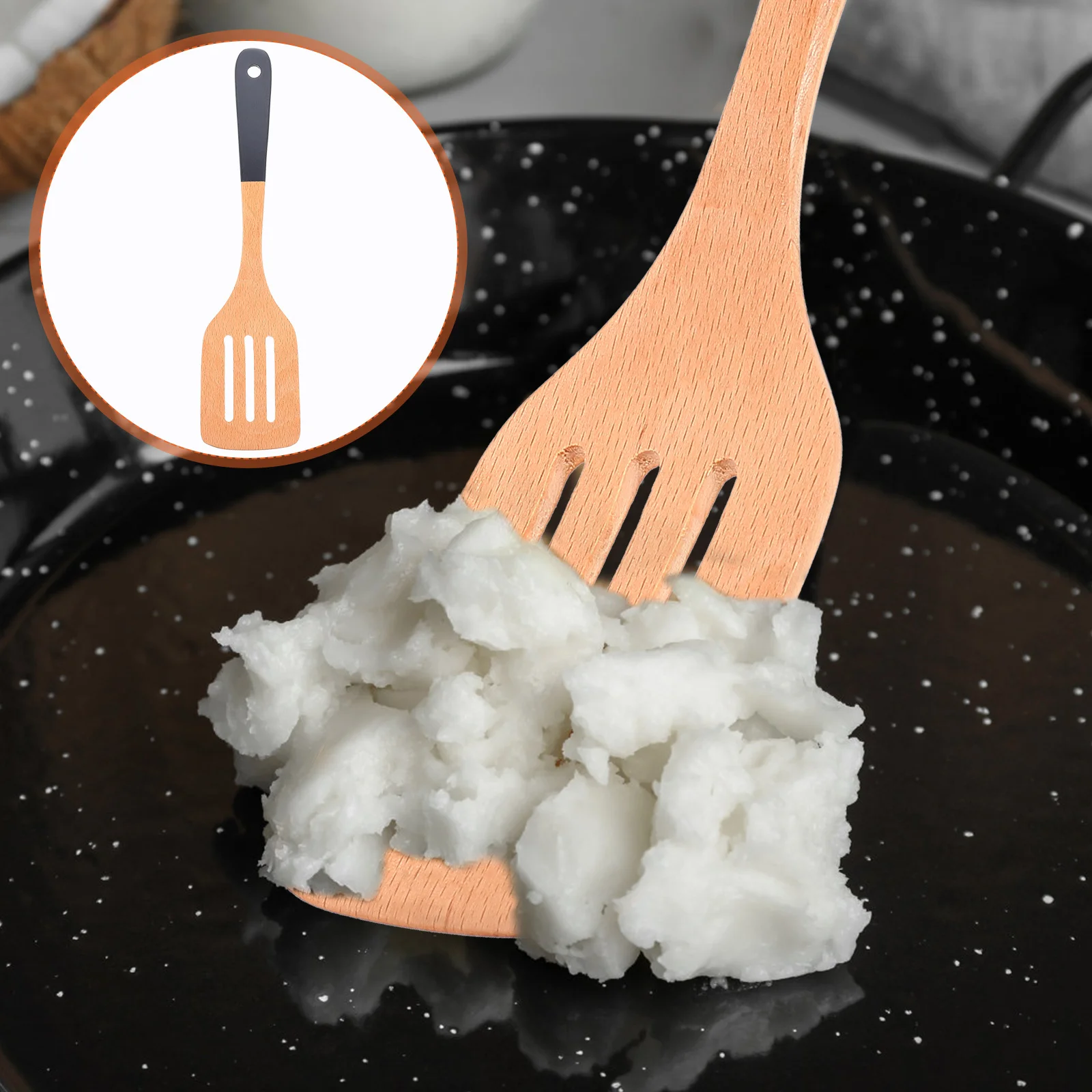 

Wooden Long Handle Kitchen Utensil Non-Stick Scratch-Free Heat Resistant For Home Restaurant Use Gift Set Kitchen Supplies