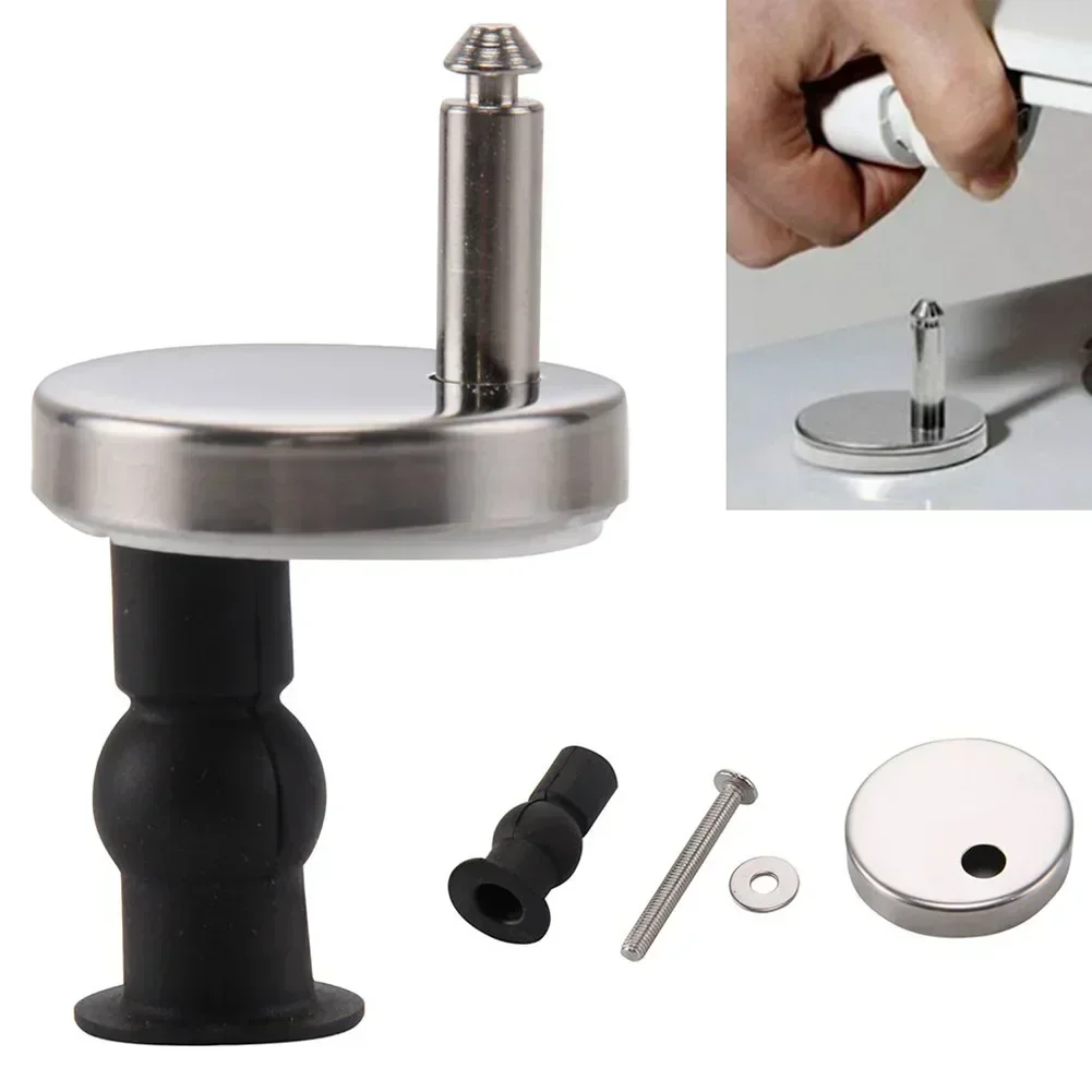 Hinge Pack Toilet Hinge None 50mm Fitting 2pcs。 Toilet Hinges Hinge Pair Release Sliver&Black Stainless Steel None