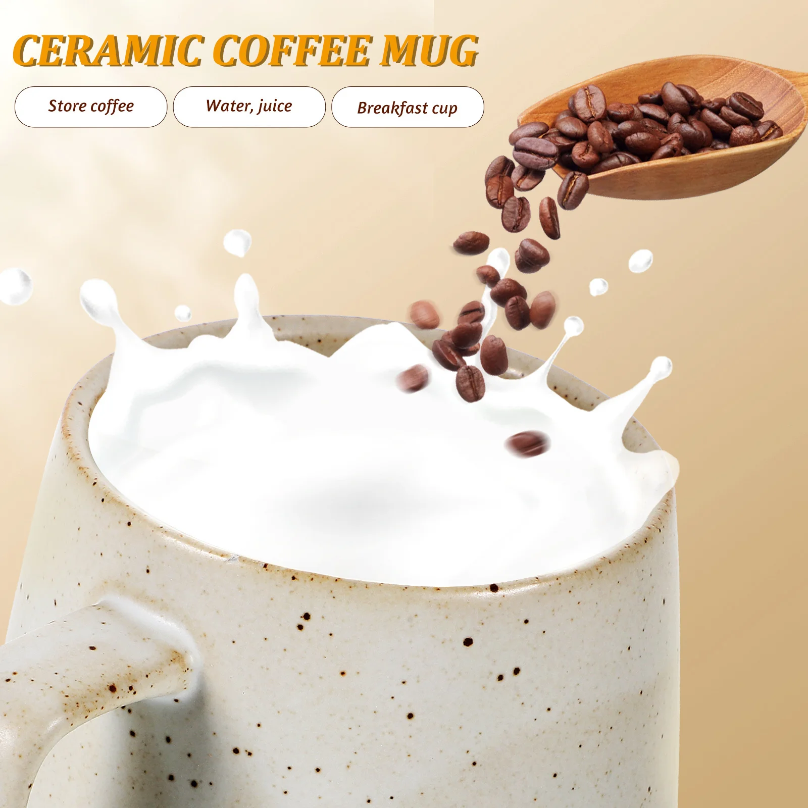 

Ceramic Coffee Mug White Drinking Cup Moderate Capacity Easy Clean Mug for Home Office Cafe Restaurant Use Coffee Cups