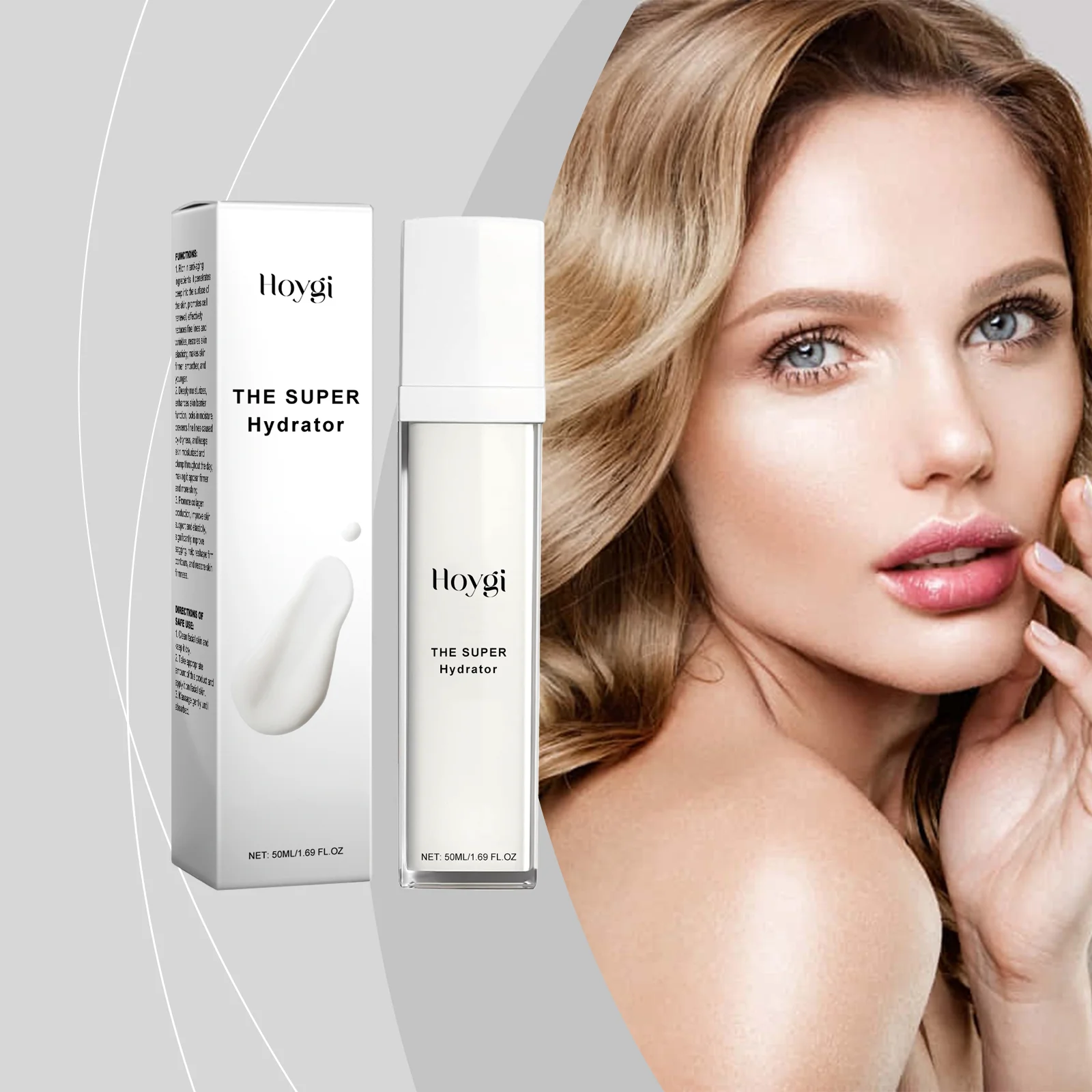 La crème à l'essence hydratante à l'acide hyaluronique hydrate légèrement, éclaircit, soin pour la peau du visage et resserre l'essence