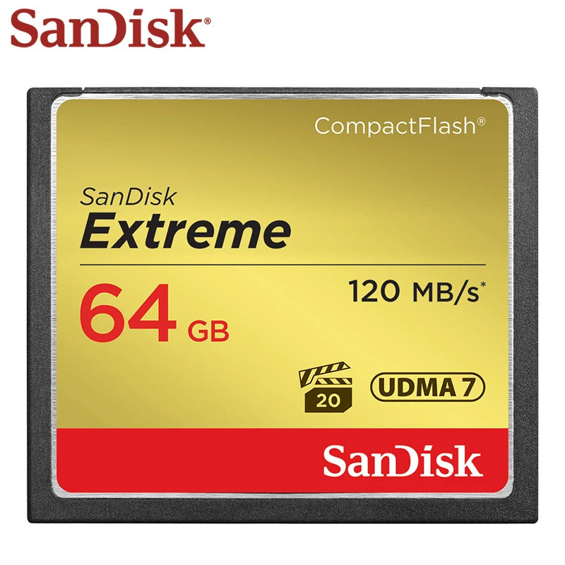 sandisk-非常にコンパクトなcfカード4k-hdビデオカードvpg-20-mbpsフラッシュメモリカメラ用オリジナル32gb-64gb120-gb