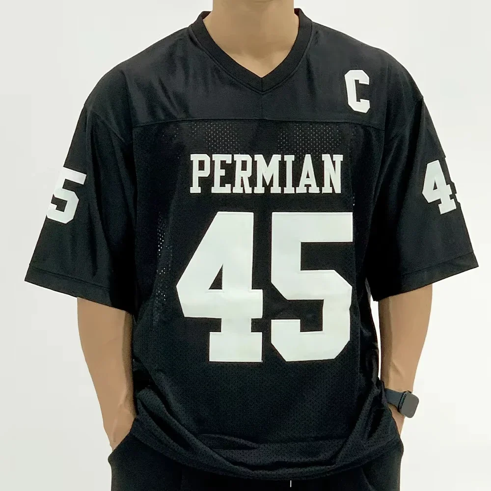 Camiseta Deportiva de Fútbol Americano Permian, Bordado, Costura, Ropa Deportiva Informal para Exteriores, Alta Calidad