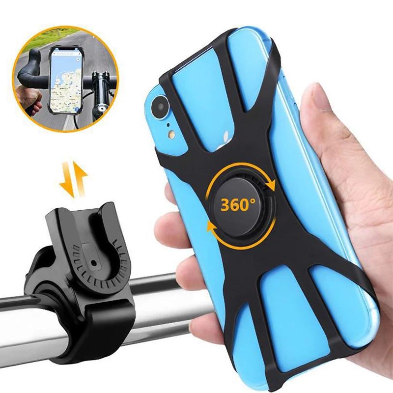 Silicone Bicycle Phone Holder Motorcycle For IPhone 12 11 Pro Max 7 8 Plus X Xr Xs Mobile Phone Mount Bike Cycling Accessories