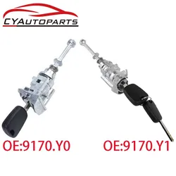 Front Left Ignition Switch Lock Barrel Cylinder With Key For Peugeot 407 Citroen C4 2004-2011 Picasso 2006-2008 9170.Y0 9170.Y1