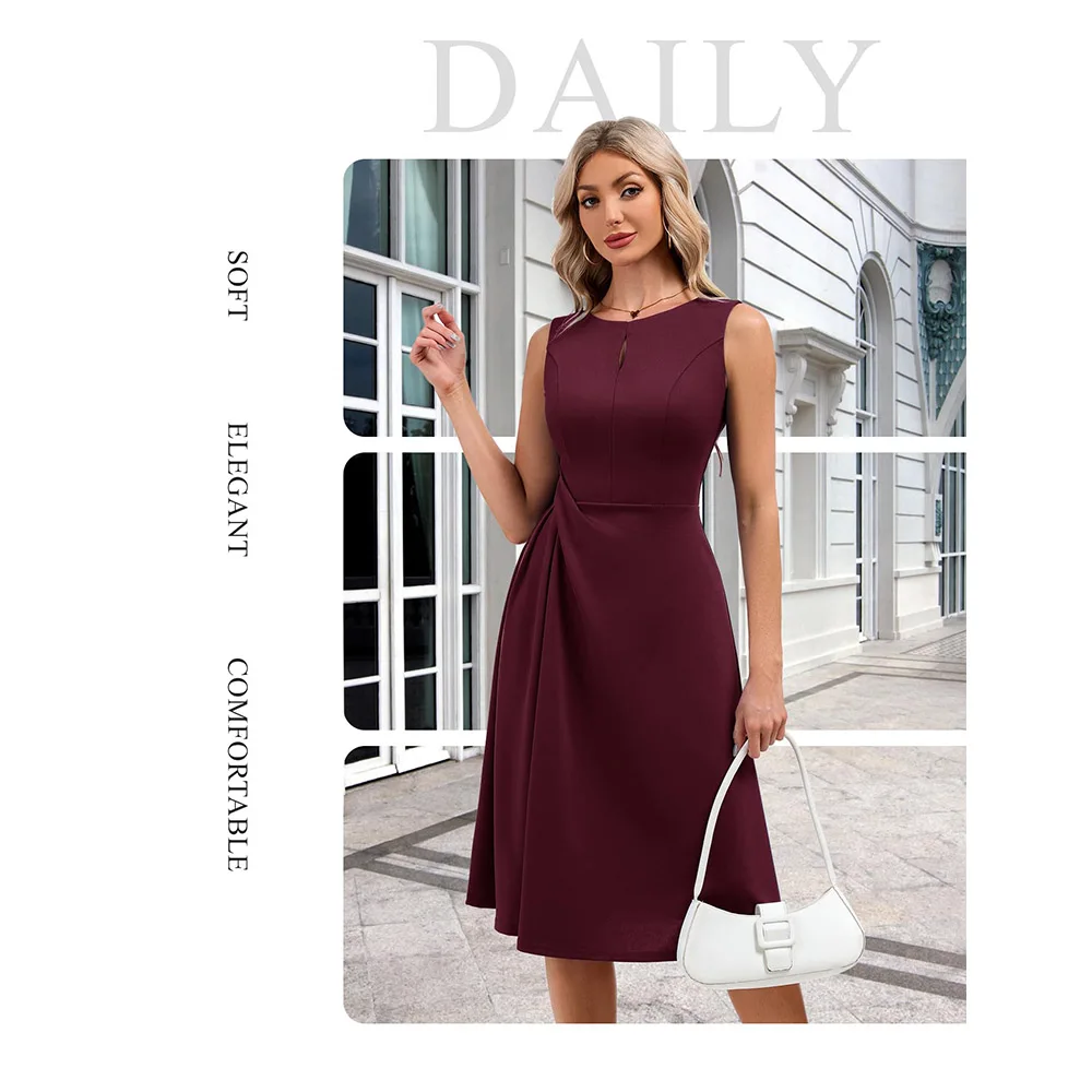 

Customized Simple Midi Wedding Guest Dresses for Women 2025 Cut Out A Line Formal Cocktail Dress for Gowns and Evening
