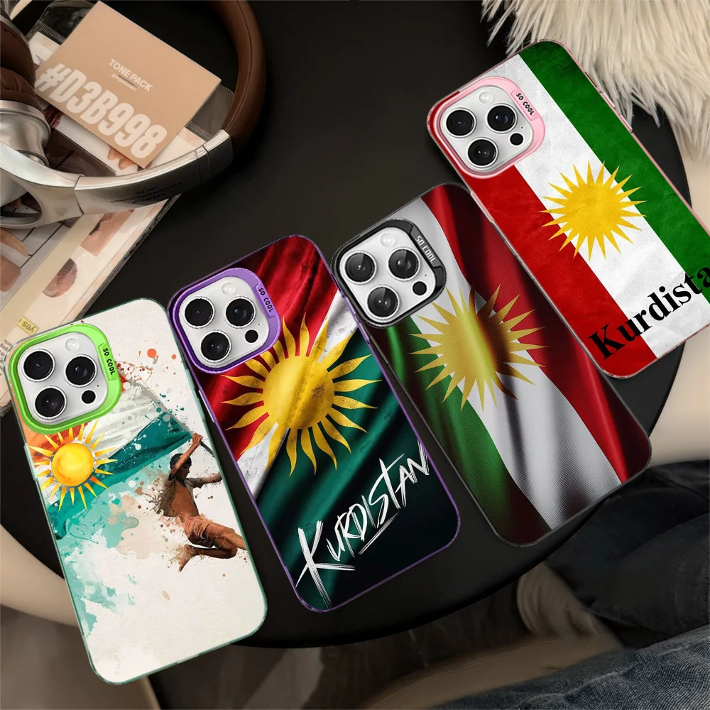 K-Kurdistan Flag Phone Case For IPhone 16 15 14 13 12 11 Pro Max X XR XSMAX 8 7 Plus Matte Shockproof Back Cover