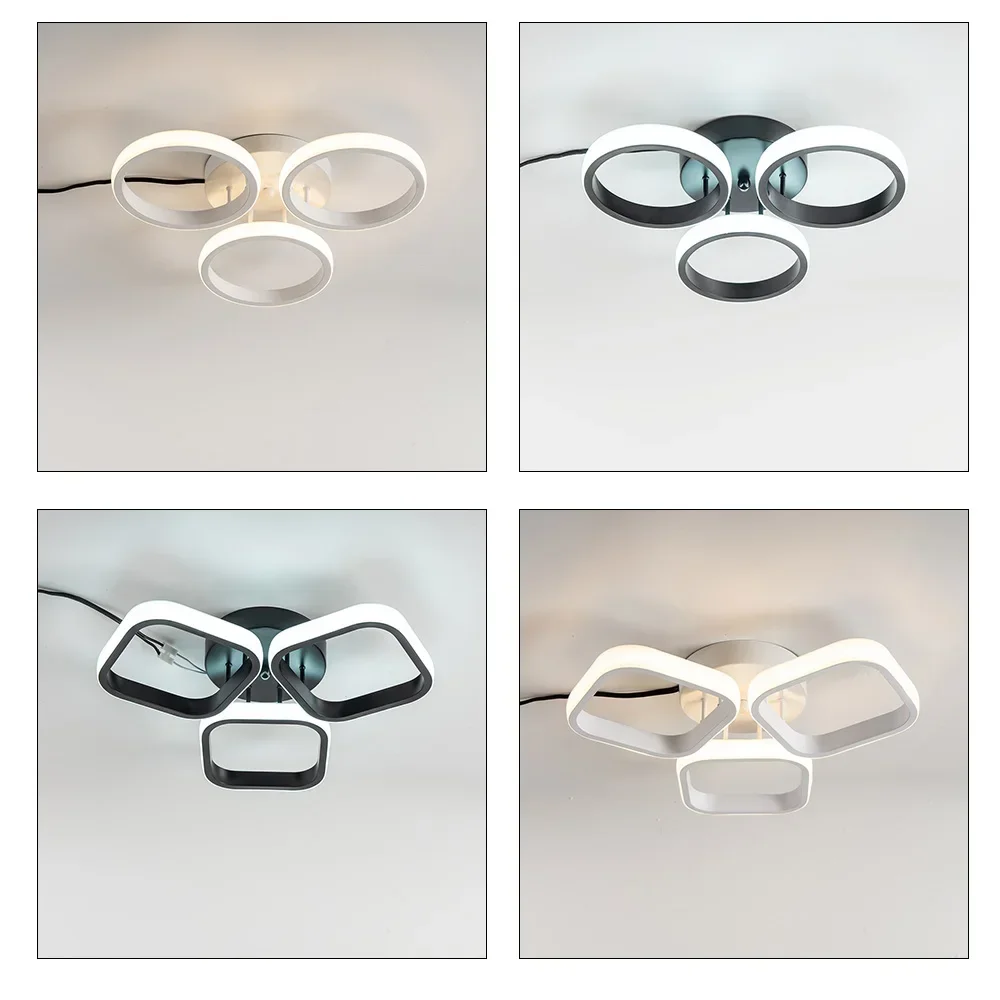 Modern LED Ceiling Lights for Living Room Bedroom Corridor Indoor Rings Lighting Ceiling Mount Luminaire Lustre