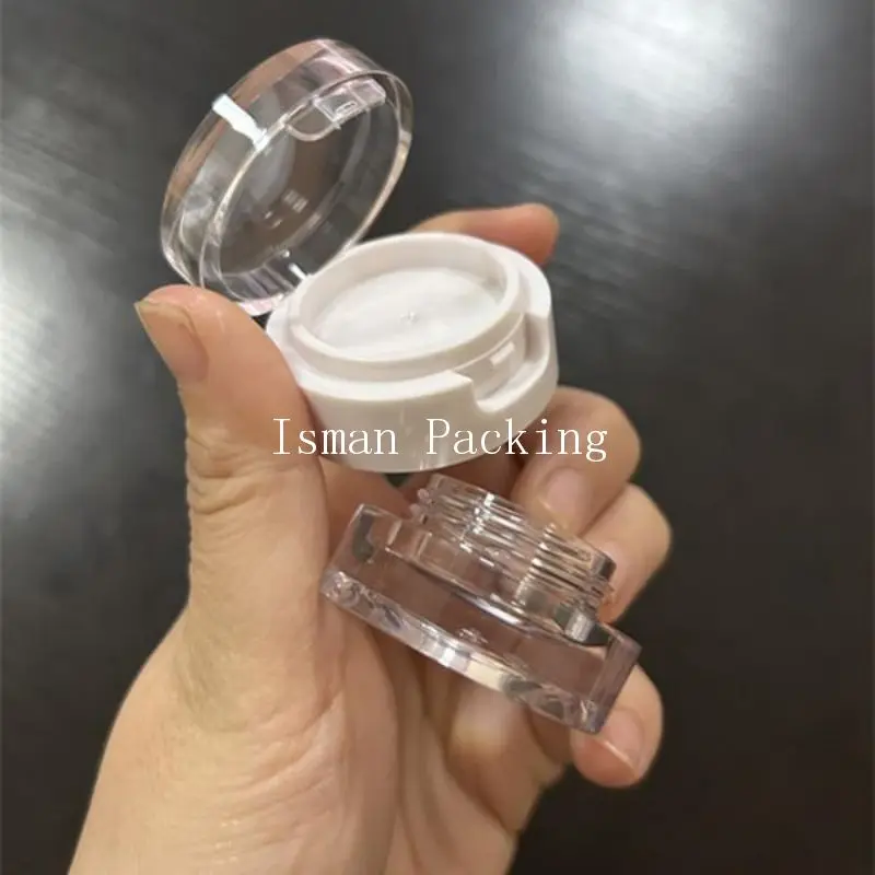 50Pcs Empty clear white double-layer lip scrub jar eyebrow cream bottle lipstick cans lip balm container jelly packaging shells