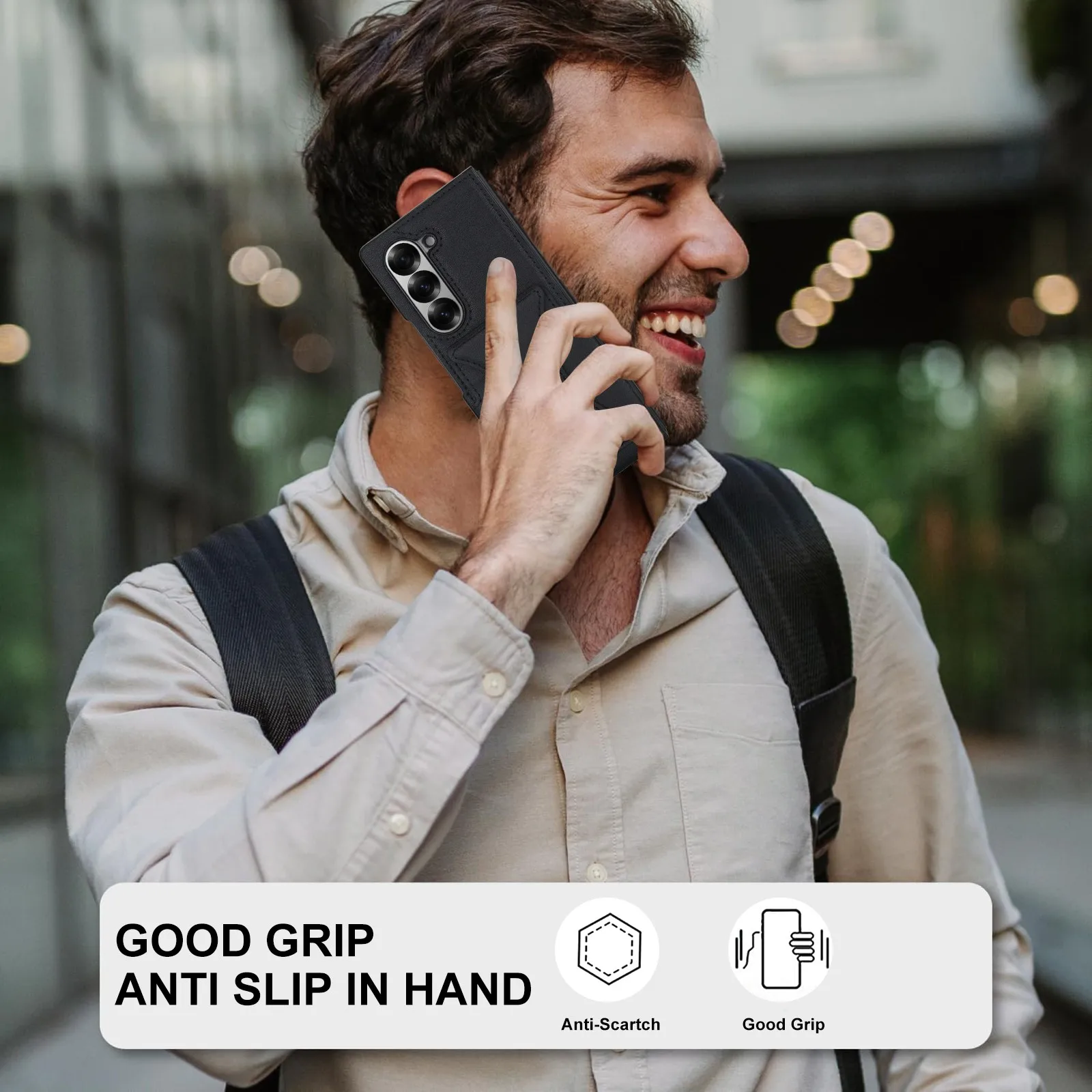 삼성 갤럭시 Z 폴드 7 6 5 4 3용 가죽 카드 지갑 슬롯 폰 케이스, 카드 홀더 스탠드 및 화면 보호 하드 커버 포함