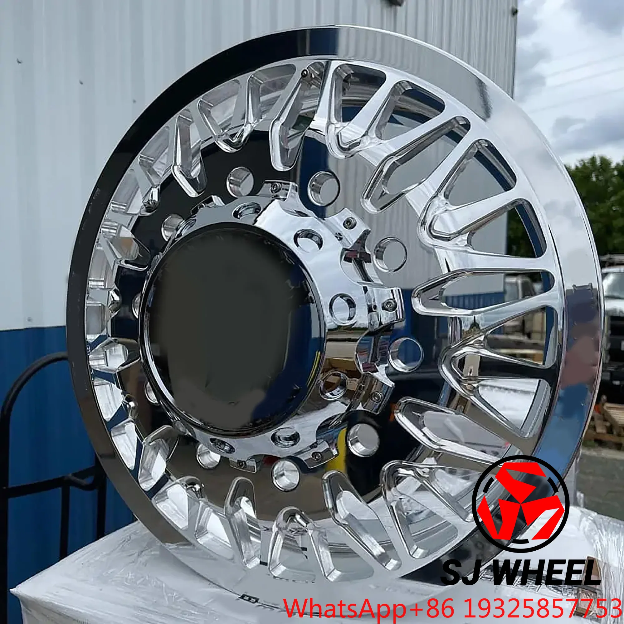 SJ Rims Custom Forged Dually Wheels 20/22/24/26/28/30*8.25J Pickup and Heavy Duty Polished Wheels for  F250 F350 Silverado