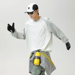 Outdoor Sport T-shirt Men's Japanese Streetwear Loose Casual Long Sleeve Camping Quick Dry T-Shirt Women Cargo Tees Shirts