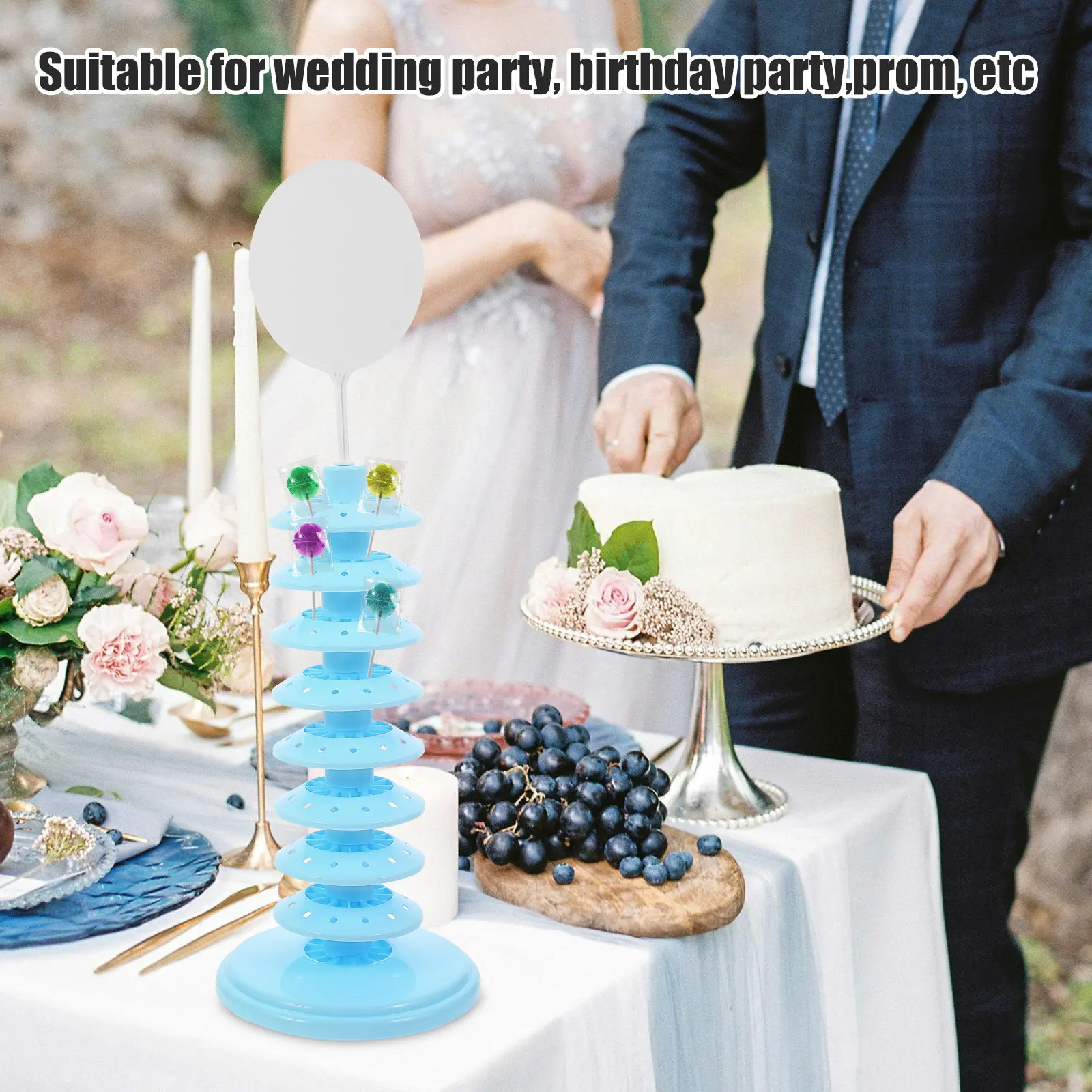 Heavy-Duty Multi-Level Lollipop Stand PP Construction Wear-Resistant Lollipop Holder for Parties Banquets Bake Sales Cake Pops
