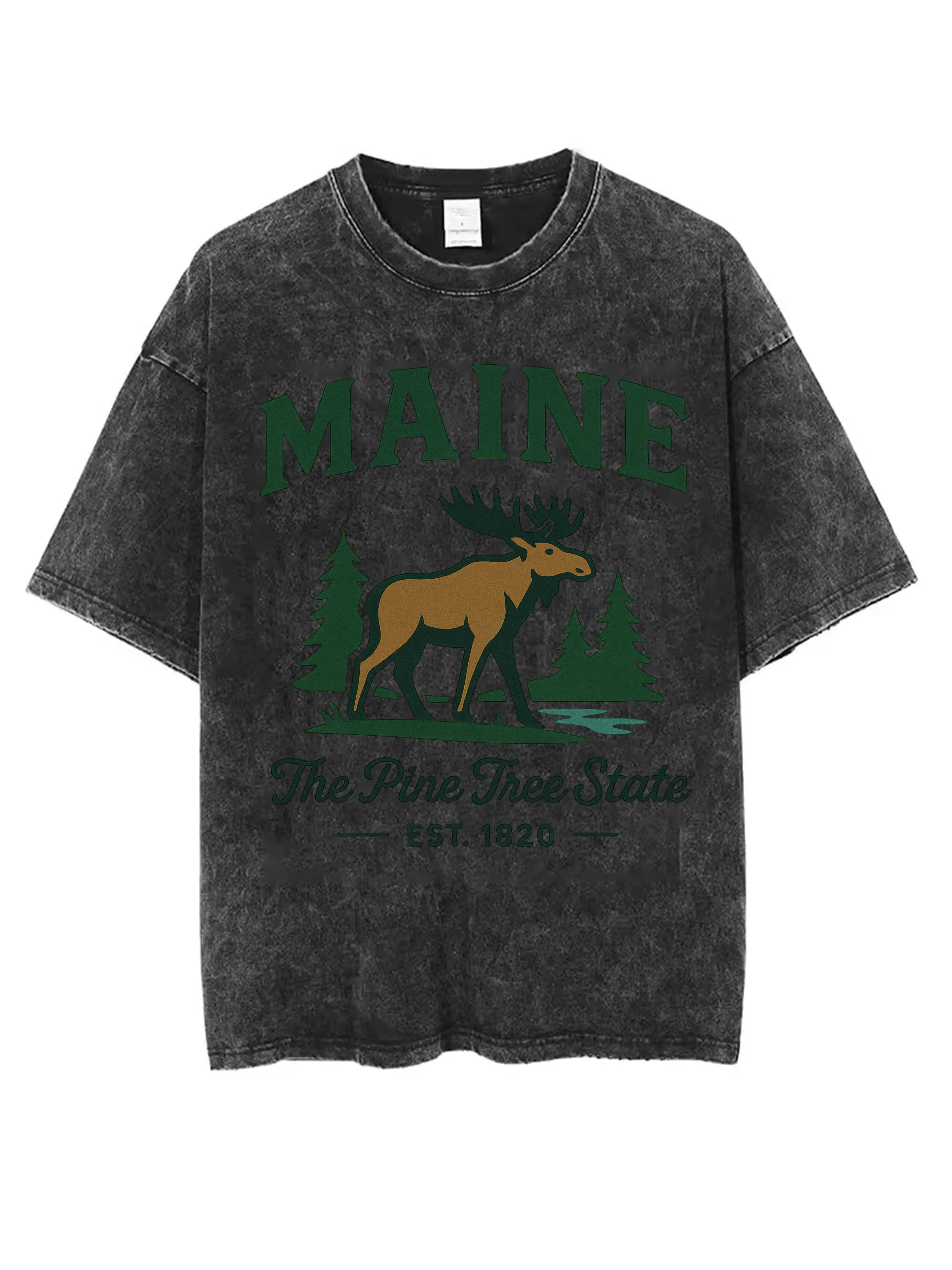 

MAINE I Hope Your Cake Is As Moist As I Am Unisex Black Washed Round Neck T-Shirt Loose Fit for Men Women Ideal for Winter