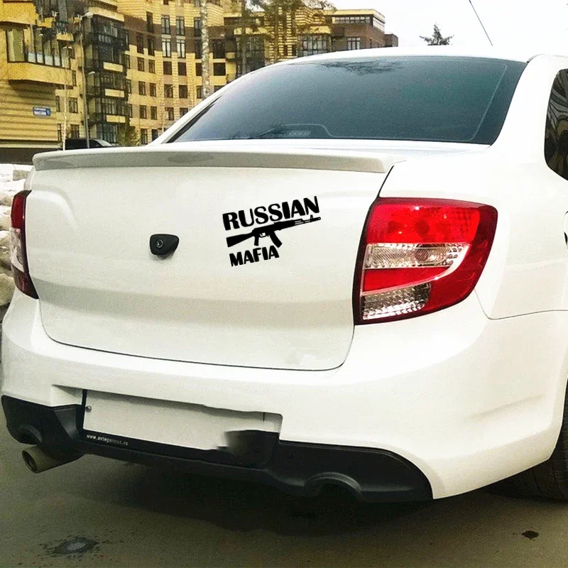 12*22cm Russian Mafia Funny Car Sticker And Decal Vinyl Auto Car Stickers For Bumper