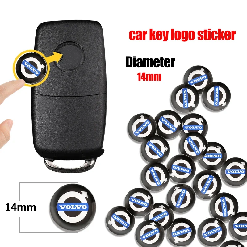 

14 мм эмблема ключа автомобиля, сменные наклейки для ключей автомобиля для Volvo XC-Classic V60 V40 XC90 S60 XC60 V70 S90 XC40 V90 C40 S40 S80L