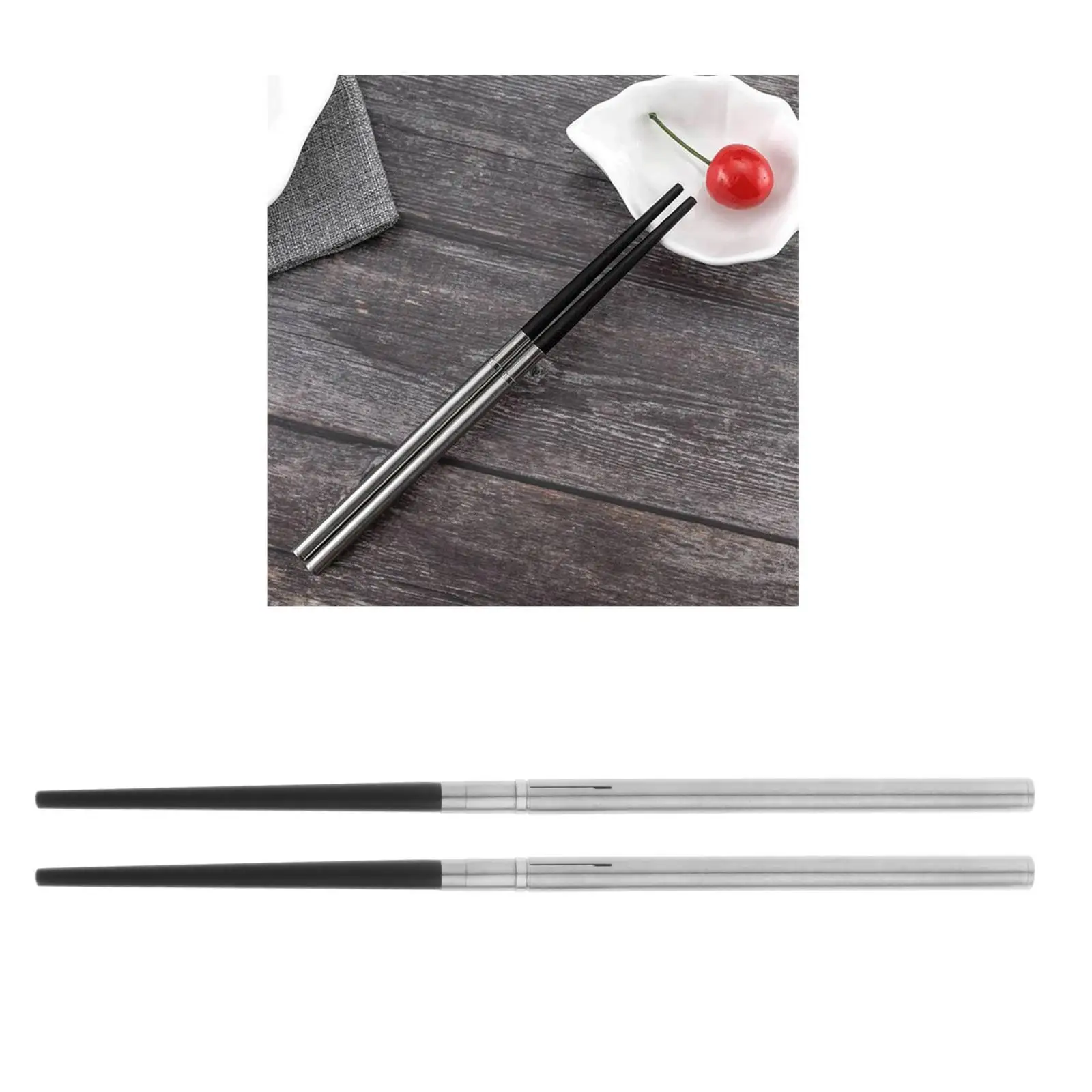 

Foldable Chopsticks with Carrying Case, Carabiner (1 Pair) for Camping