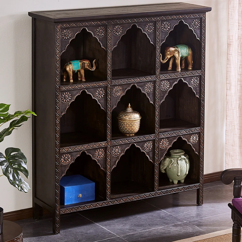 

Solid Wood Chinese Tea Shelf Hallway Tea Room Shelf Leaf Display Cabinet