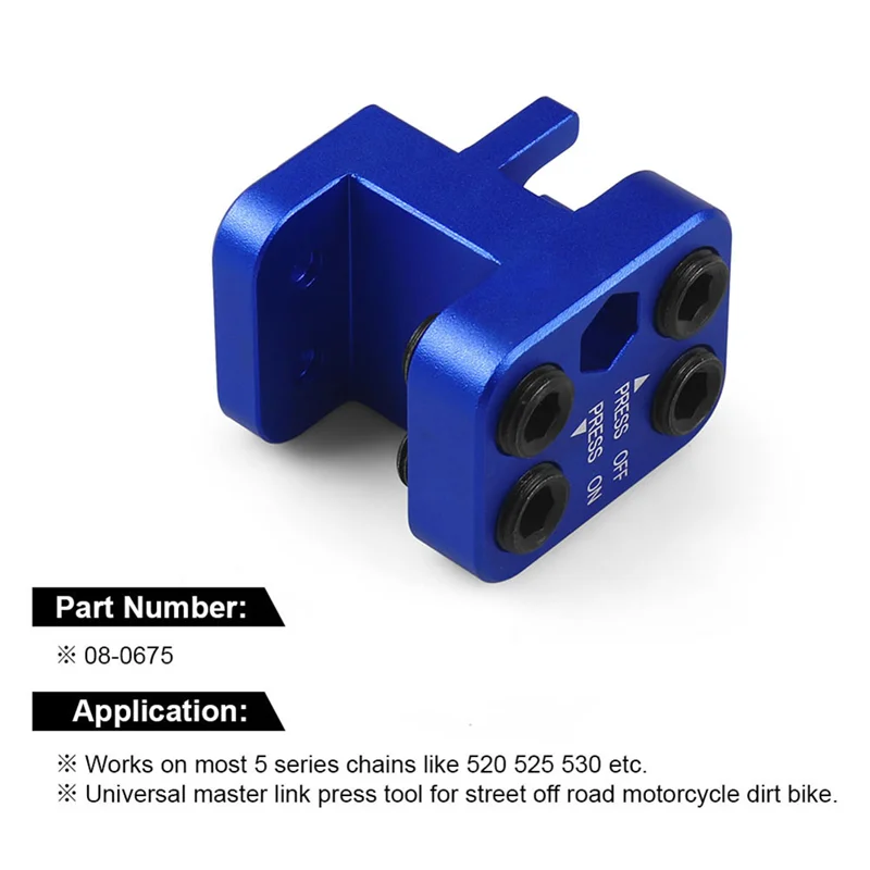 

Синий пресс-цепинг, инструмент для алюминиевой пресс-цепи, инструмент 520 525 530, боковая пластина, мотоцикл, квадроцикл, грязевой велосипед