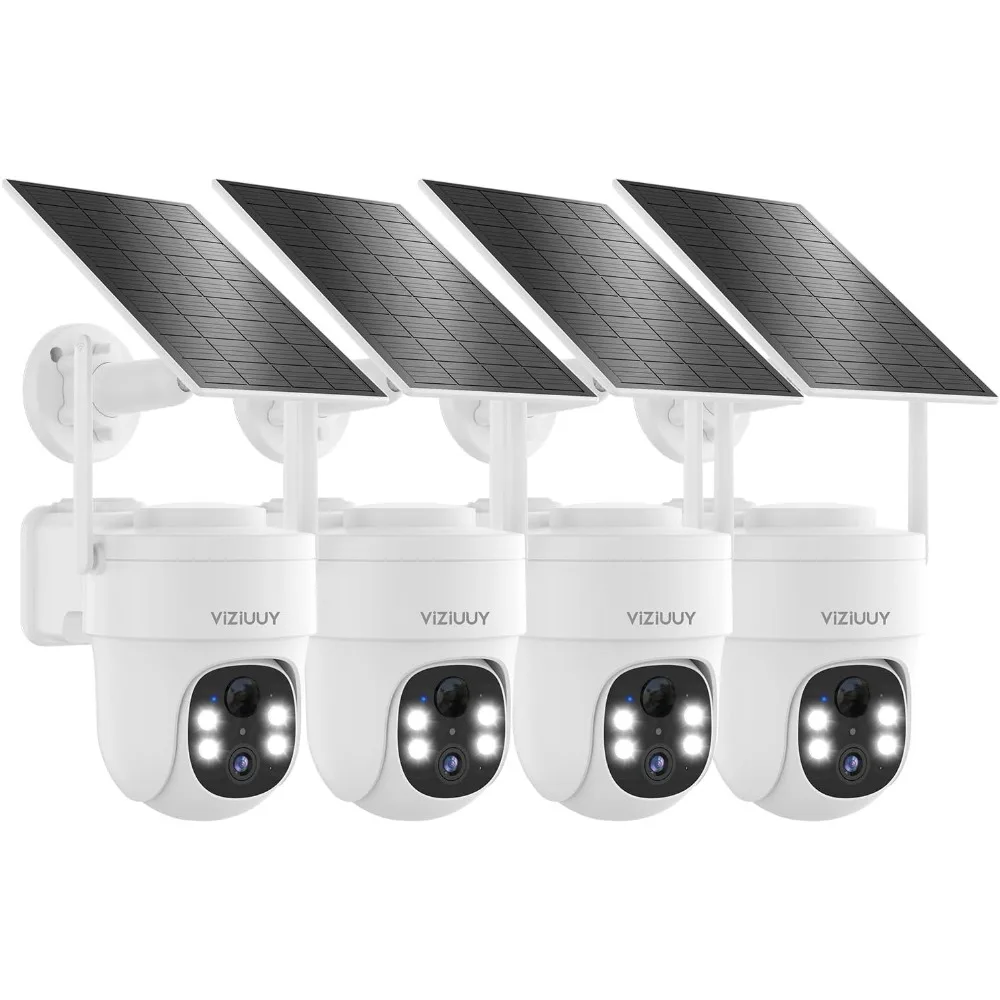 Security Cameras Wireless Outdoor 4 Pack, 3MP Security Cameras Wireless Outdoor, Pan Tilt 360°WiFi Camera