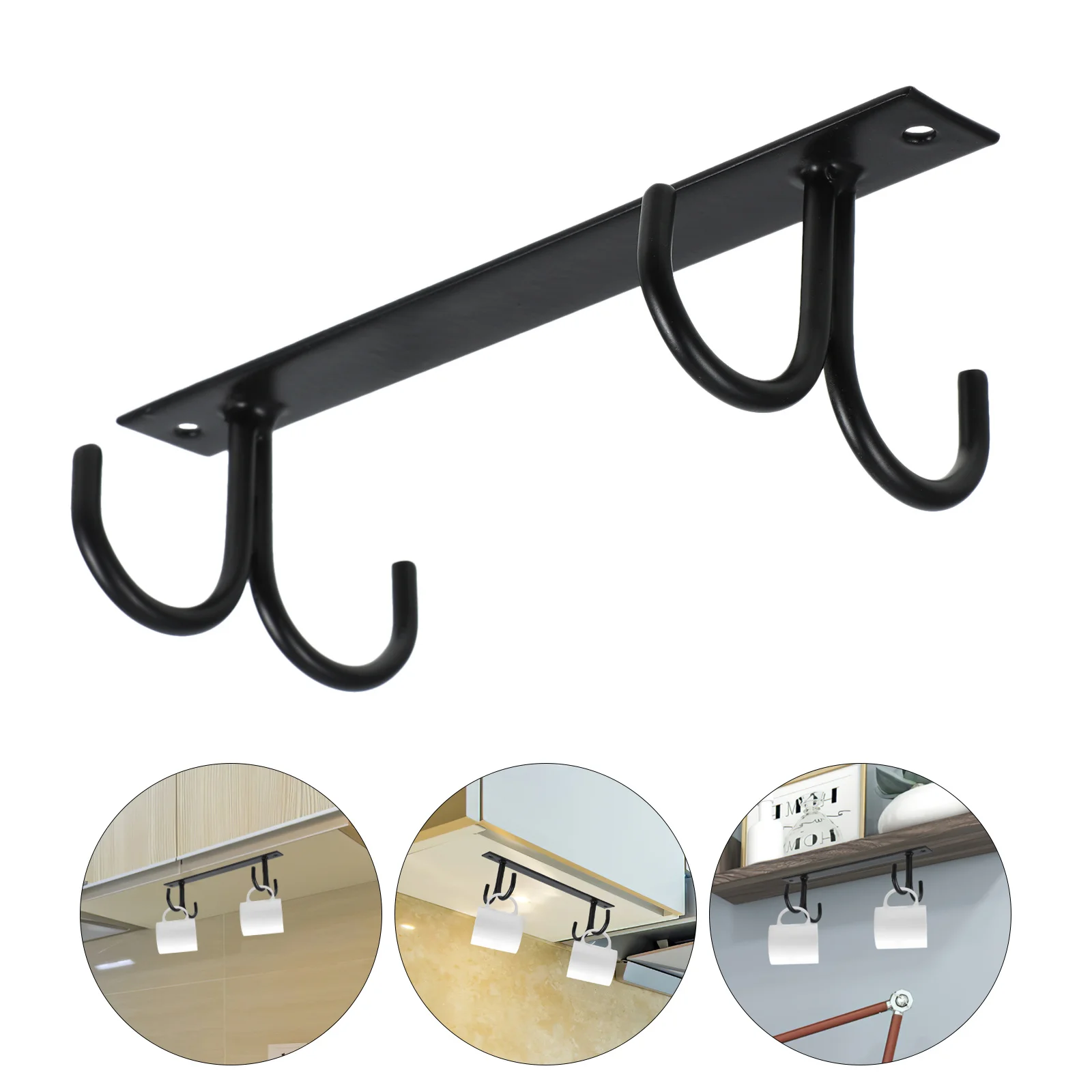 

Upside Down Drain Cup Holder Kitchen Hanging Mug Rack 4-Hooks Under Cabinet Coffee Cup Organizer Under Cabinet Mugs Bracket