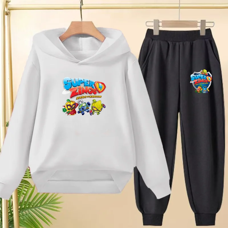 Children's Sportswear,hooded Sweatshirt+long Pants Set,loose Cartoon Pattern Set for Boys and Girls,3-13years Old Children's Set