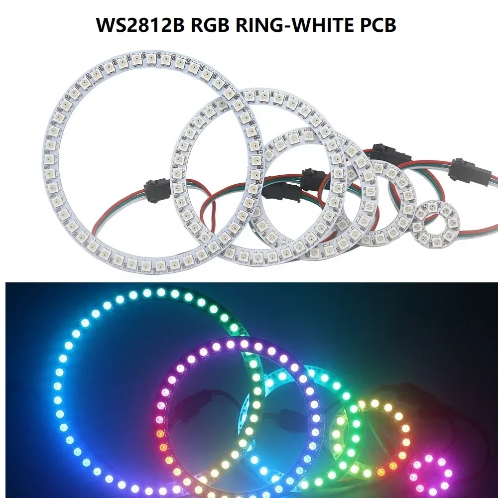 WS2812B Rgb LED Ring Light Addressable Pixel Light Full Color 5V 5050 Round Module Bits For Arduino Lamp Room Decoration