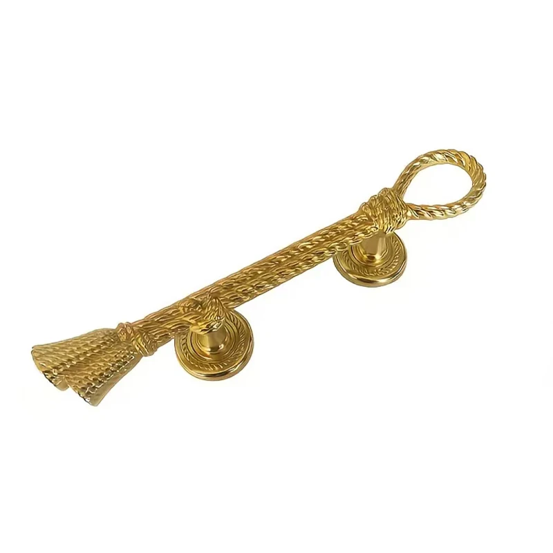 Golden Furniture Handle with Realistic Rope-braided Design, 7.8-inch Cabinet Door Pulls, Knobs for Surface-mounted Sliding Doors