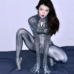 Marvel Spiderman Cosplay para Mulher, Super-Heróis, Aranha, Veneno, Macacão Sexy, Halloween, Carnaval, Roupas de Festa, Filme