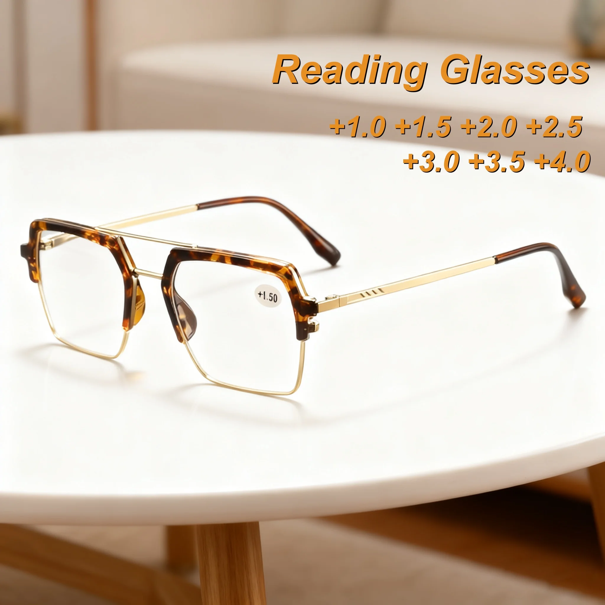 

2025 New Fashionable Personalized Metal Frame Women's Reading Glasses Retro Neutral High Quality Anti Blue Light Glasses