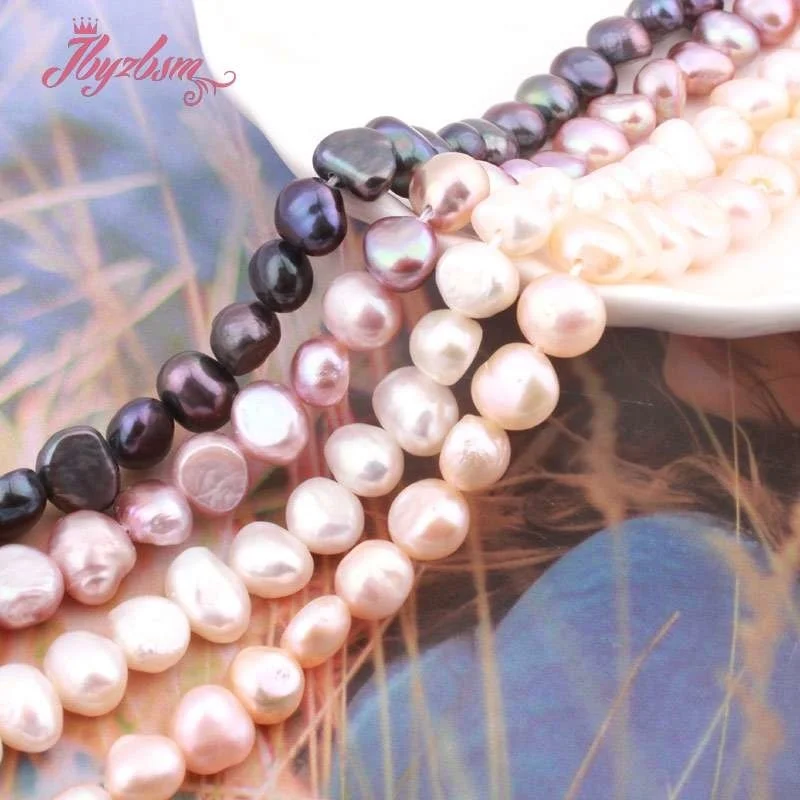 7-8mm Natural Freefrom White Black Pink Natural Freshwater Pearl Beads Stone 15 inches for DIY Necklace Bracelets Jewelry Making