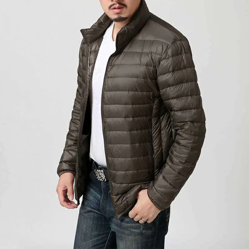 Parka Rembourrée pour Homme, observateur, Fin, Grande Taille, Col Montant, Manches sulf, Fermeture Éclair, Imperméable, Thermique, Abordable, Combinaison All-Match, Hiver