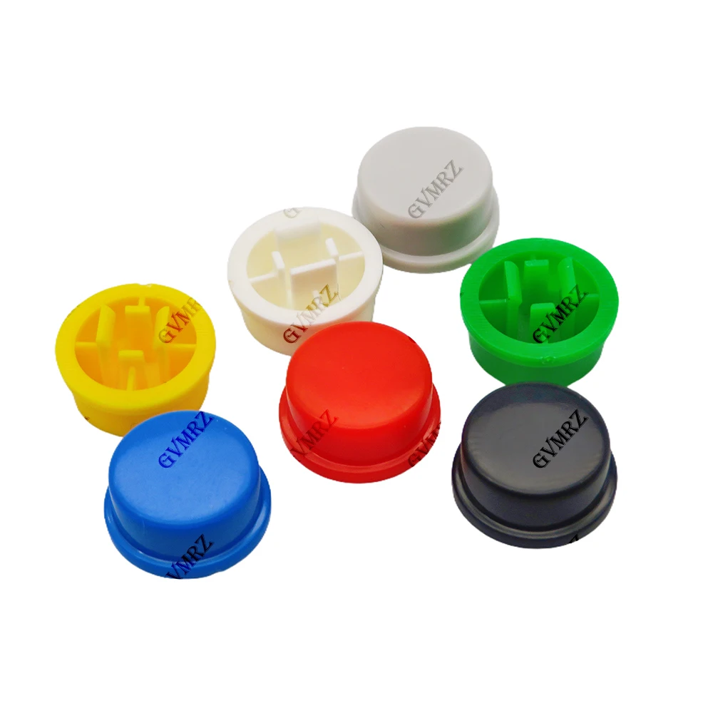 24PCS 12*12*7.3MM Micro switch button + 12PCS Tact Cap(6 colors) for Arduino Switch  Tactile Push Button Switch Momentary