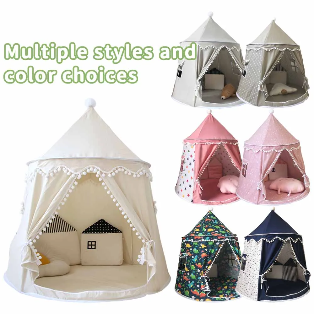 Grande crianças brincar tenda interior ao ar livre castelo playhouse para meninos e meninas-portátil dobrável teepee wigwam crianças brinquedo tenda presente
