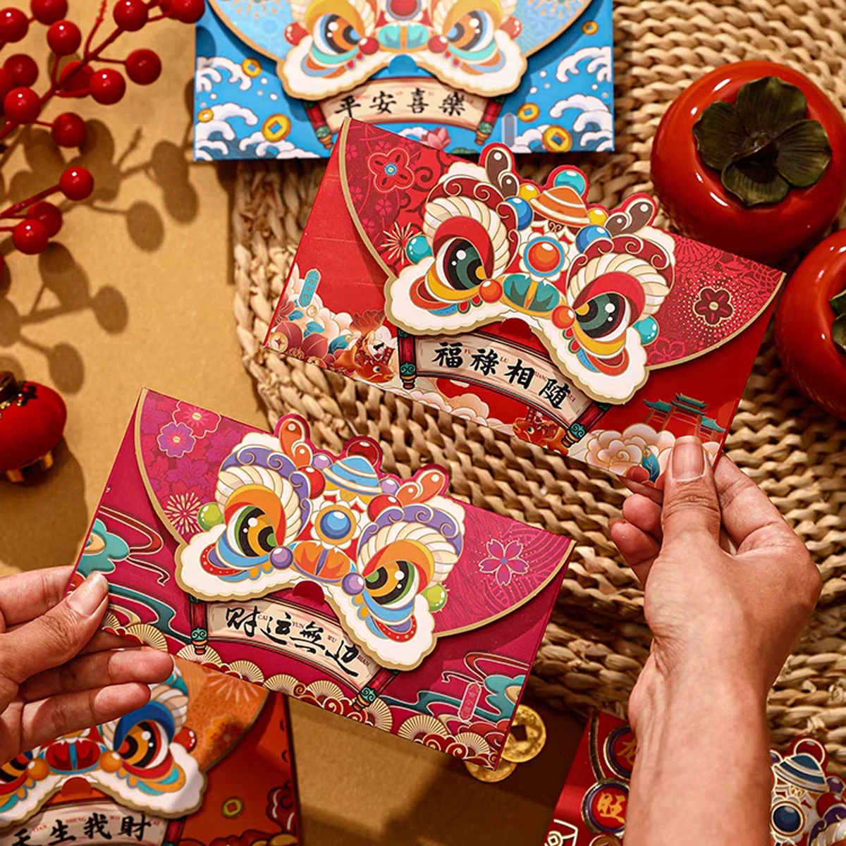 4Pcs 2024 New Cartoon Three-dimensional Dragon Year Zodiac Red Packet Personalized Creative New Year Spring Festival Lucky Money