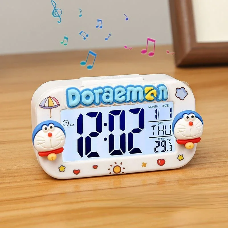 Cartoon Doraemon Alarm Clock Ornaments for Man Women Cute Bedside Clock Kids Mini Alarm Accessories Anime Peripheral Gifts Toys