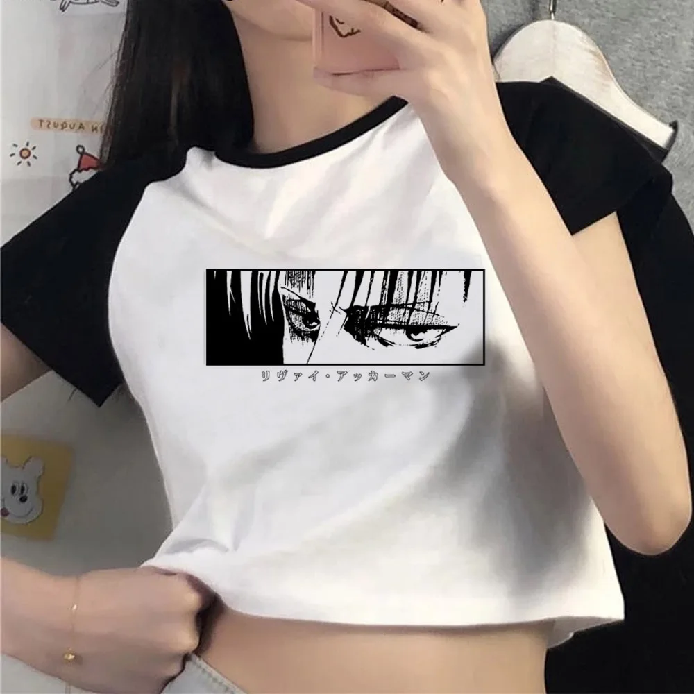 Attack on Titan cropped top female japan clearance sales cutecore jojifuku anime shirt japanese cheap japan emo