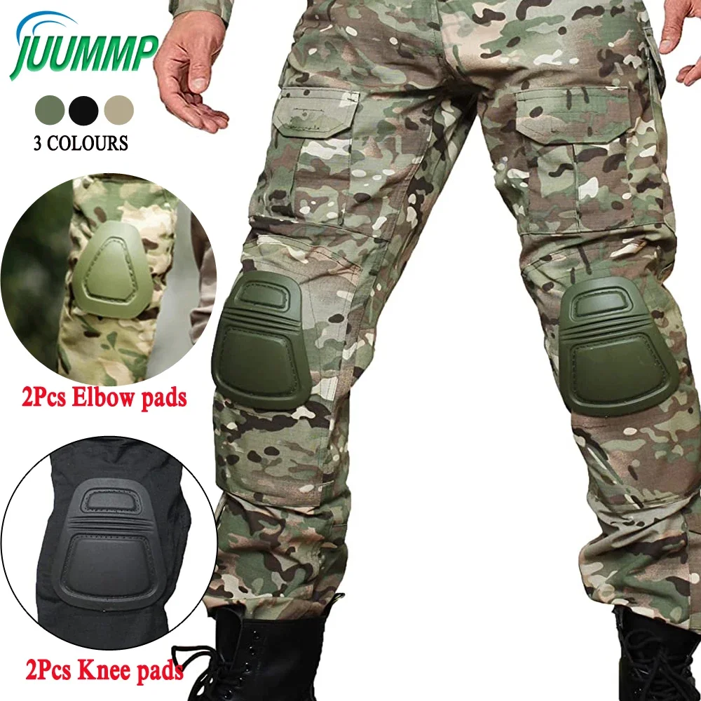 4Pcs/Set Military Tactical Knee Pad Elbow Pad Set, Knee Elbow Protective Pads Combat Paintall Skate Outdoor Safety Guard Gear