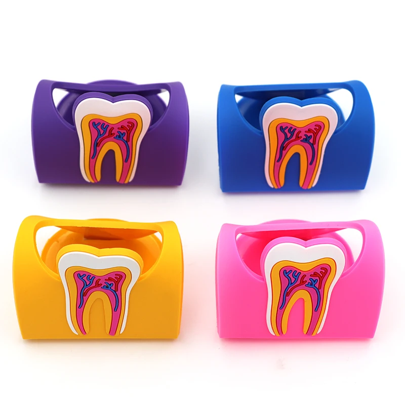 1pc Dental Cute Teeth Shape Name Card Holder Colorful Dentist Rubber Card Storage Holder Teeth Molar Shape Clinic Oral Gift