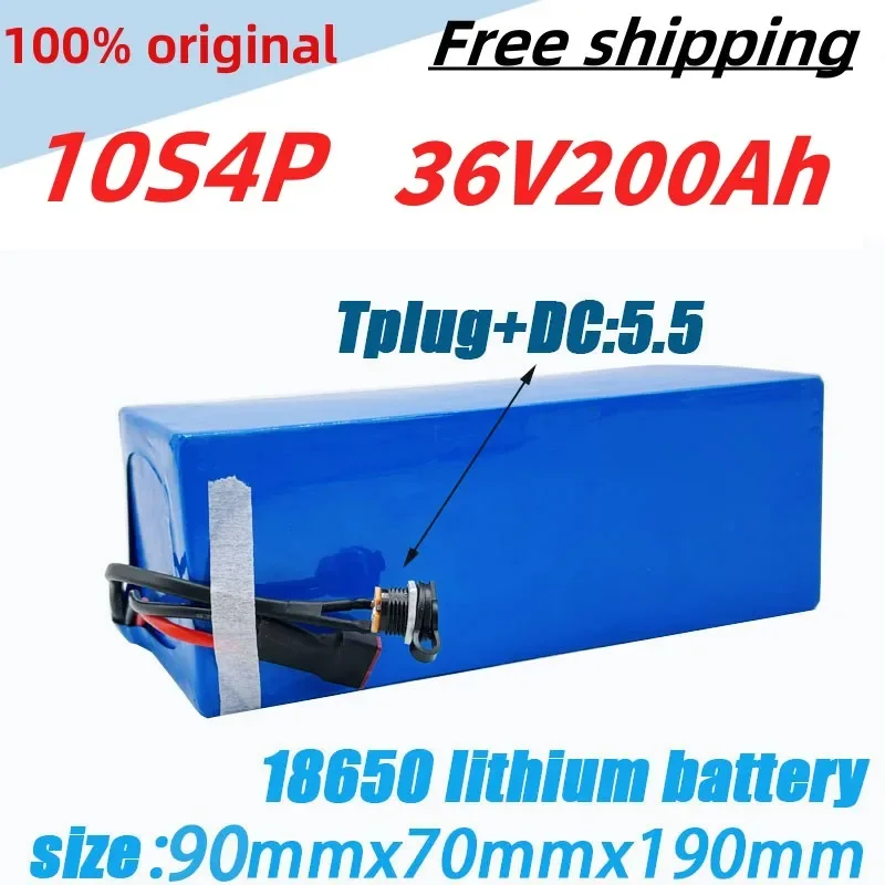 

Original 36V 10S4P 200Ah 1000W High Capacity 42V 18650 Lithium Battery 200000mAh Electric Bicycle Scooter with BMS