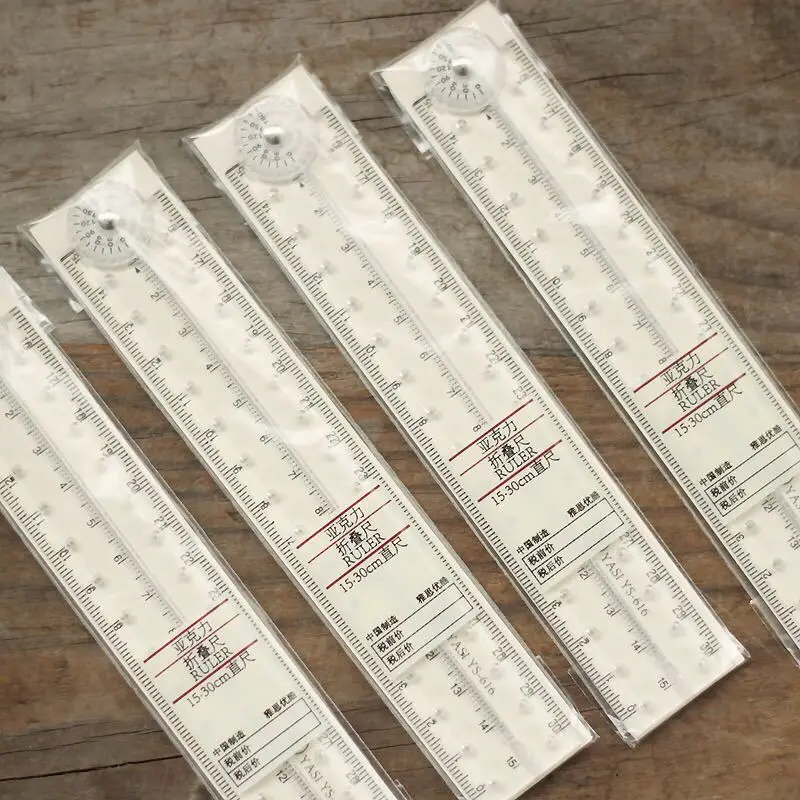 Transparent Acrylic Folding Ruler 30cm - Flexible Straight Edge Measuring Tool for Students & Office Use (Multi-Purpose Scale)