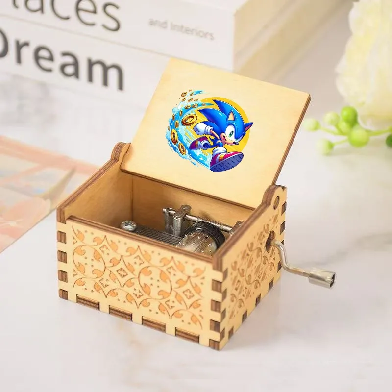 Caja de Música Sonics con Diseño de Dibujos Animados de "You Are My Sunshine", Mini Caja Musical de Manivela, Regalo de Cumpleaños para Mujeres y Hombres