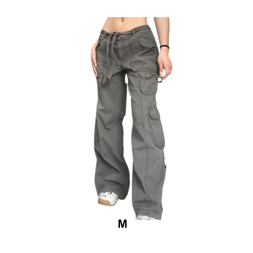 Lockere Vintage-Schlaghose, weit, anwendbar, angenehm zu tragen, geeignete Größe, Damenjeans, grau, grün, XL